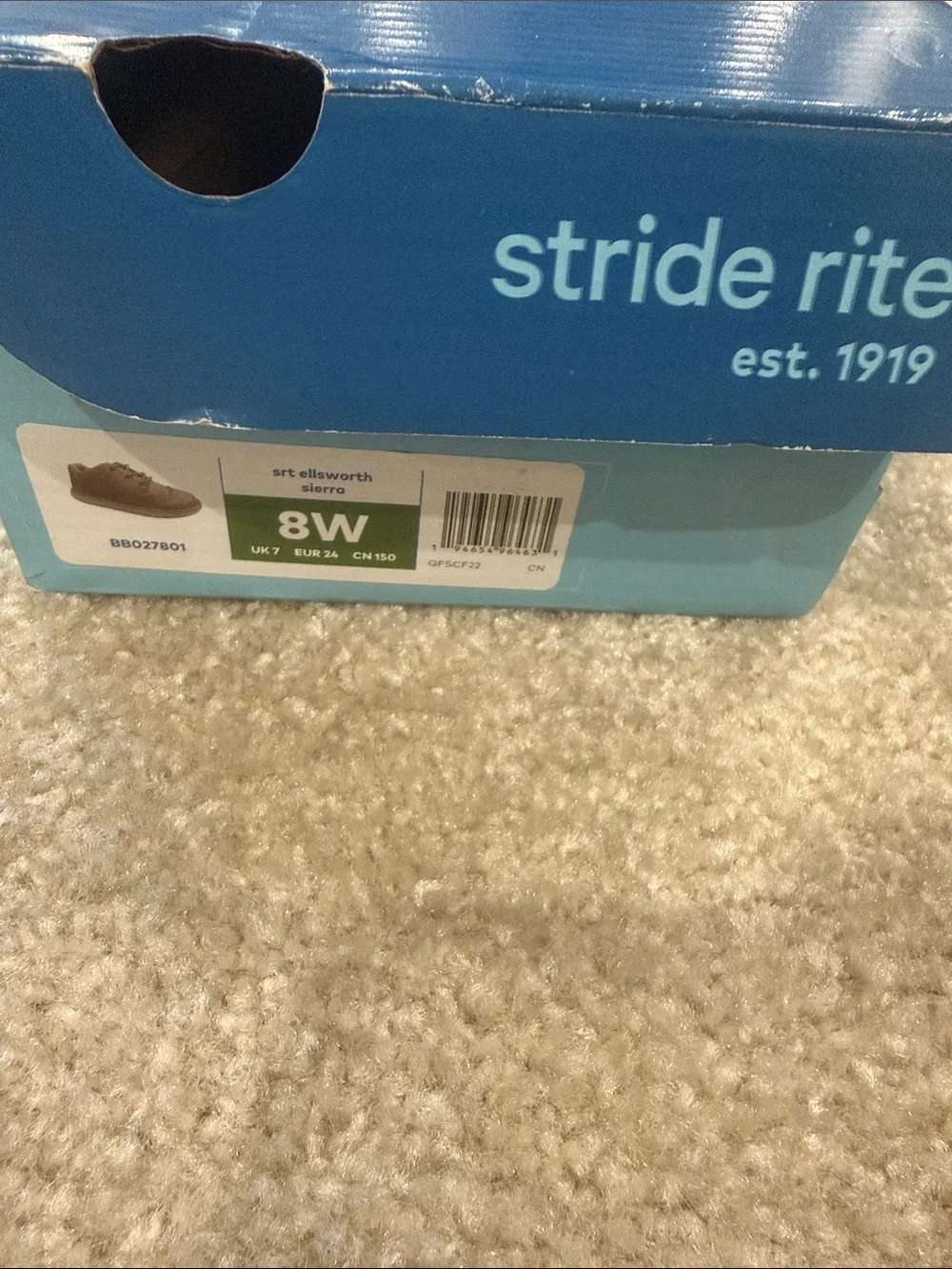Stride Rite Tan Leather Oxford Derbys with Cream Soles